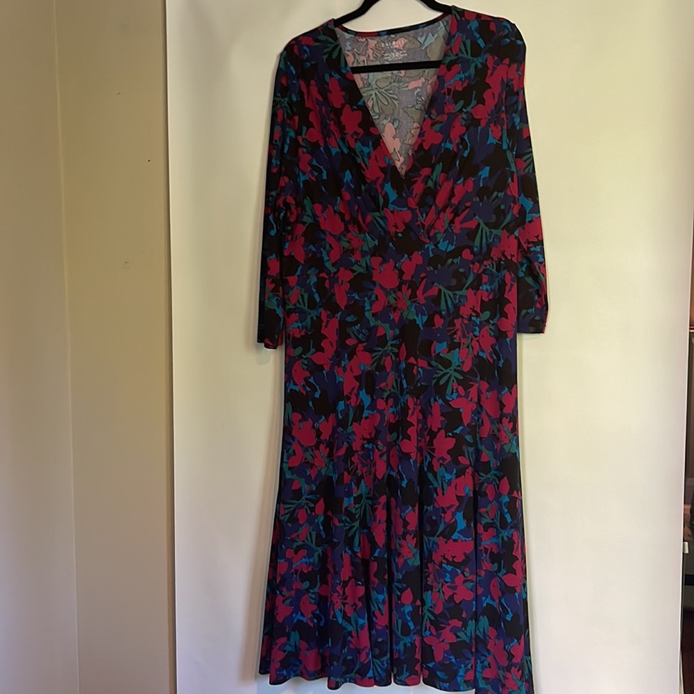 Talbots 1X multi color dress